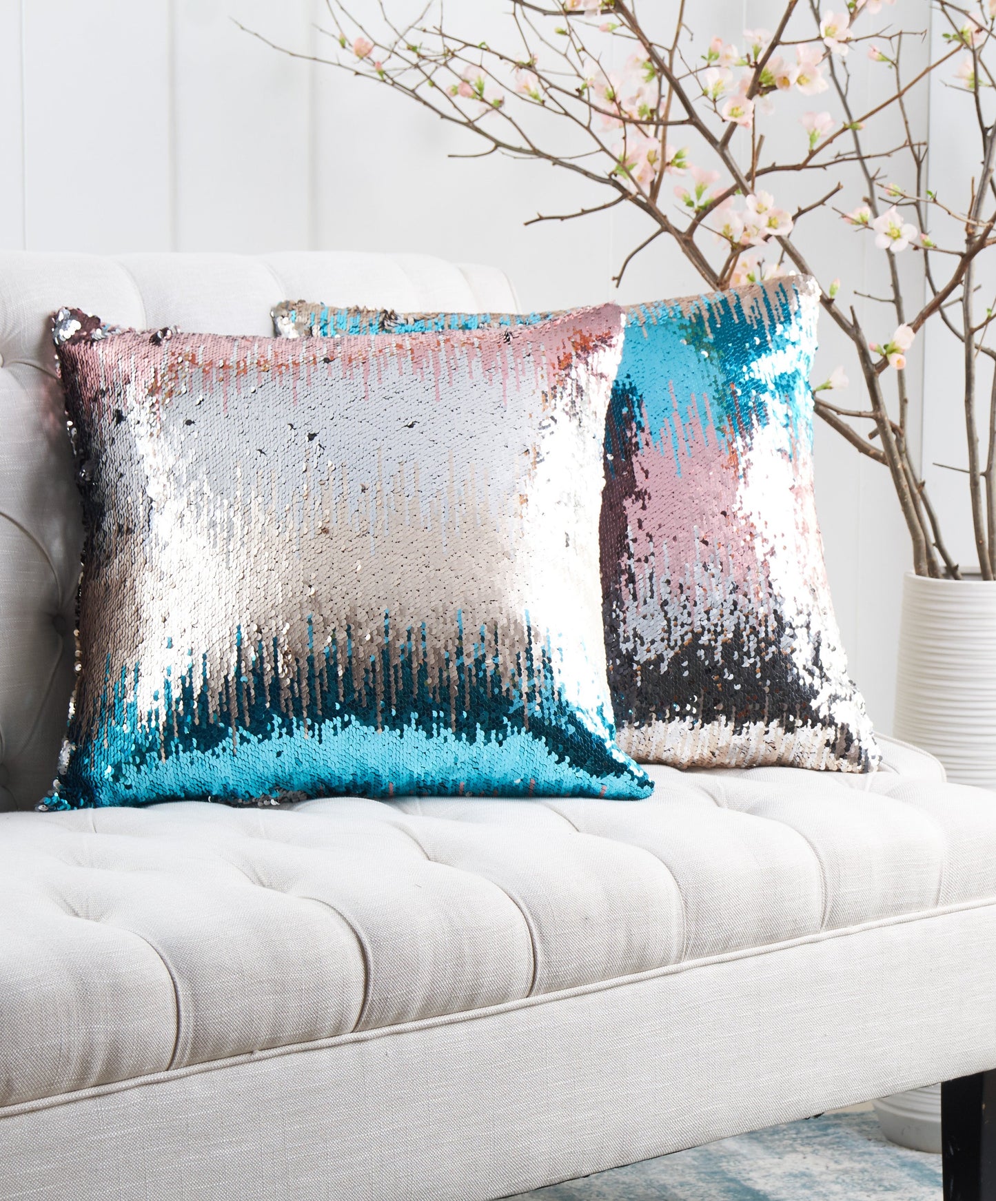 PacoRogieneHome Cotton Candy Collection Sequin Throw Pillow Covers