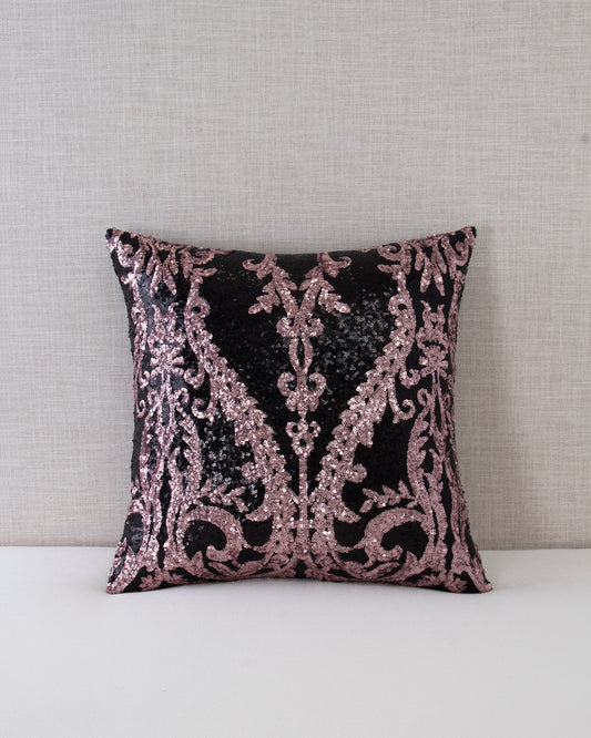 Pink and Black Sequin Throw Pillow Covers - 18x18