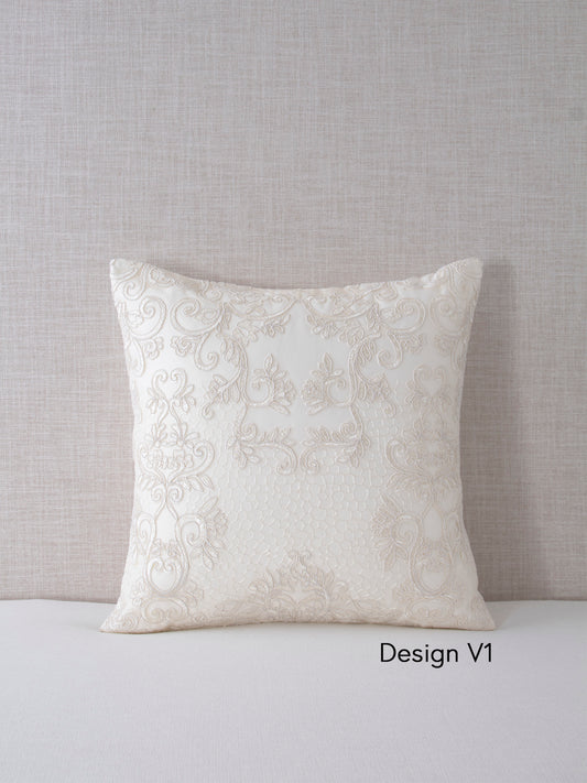 CEC Collection Embroidered Lace Sequin Throw Pillow Covers