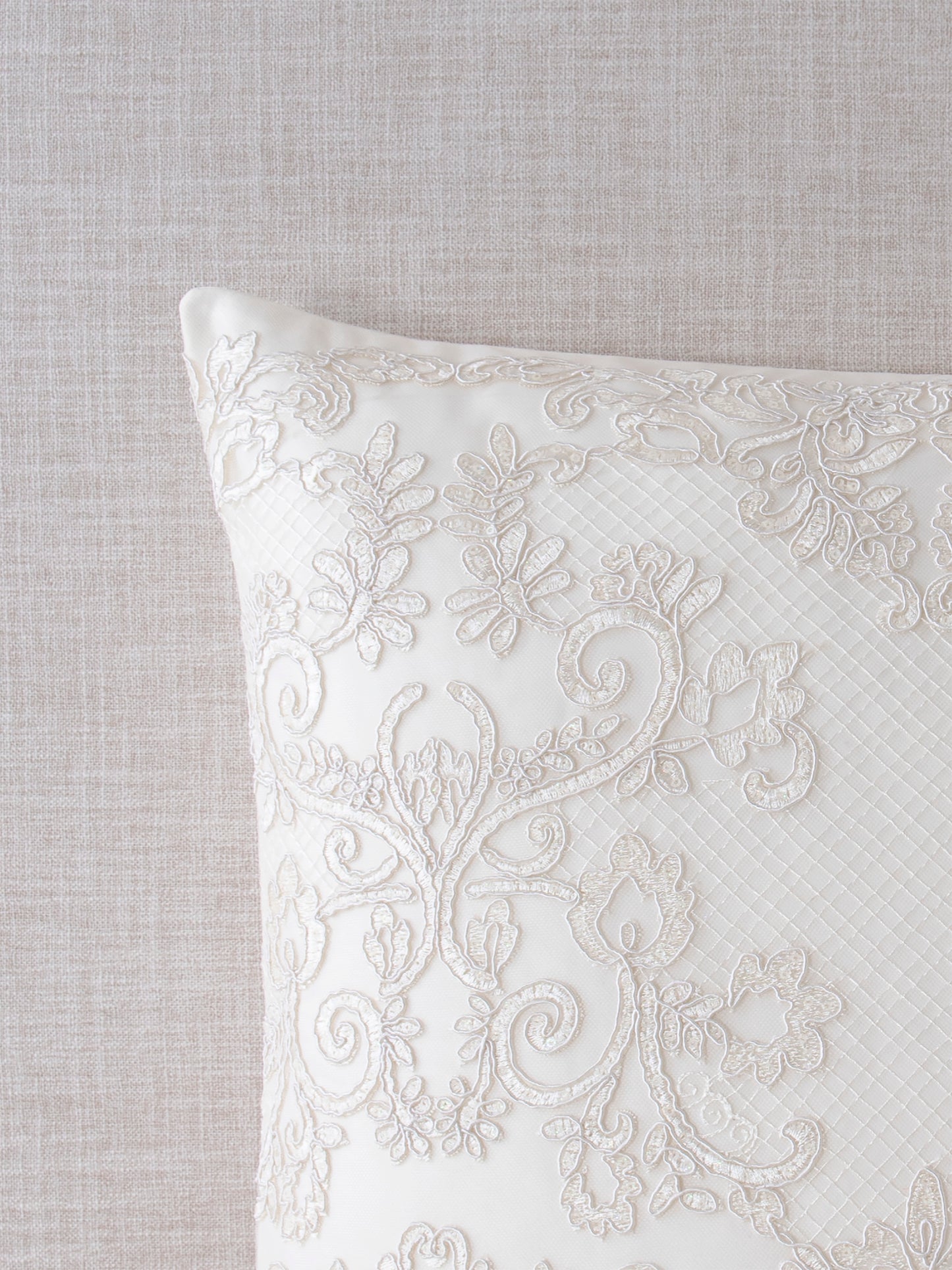 CEC Collection Embroidered Lace Sequin Throw Pillow Covers