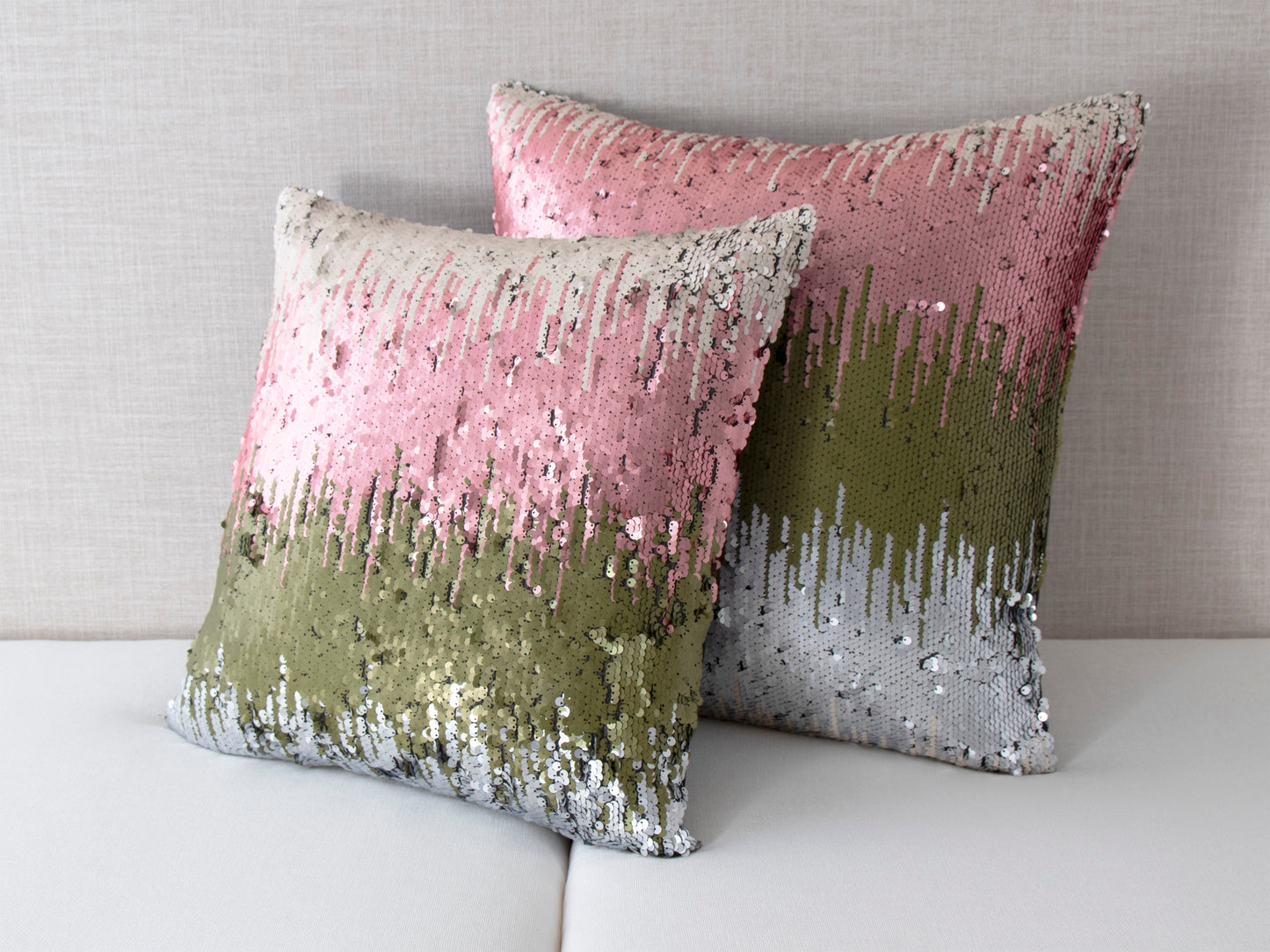 Neapolitan Sequin Throw Pillow Covers