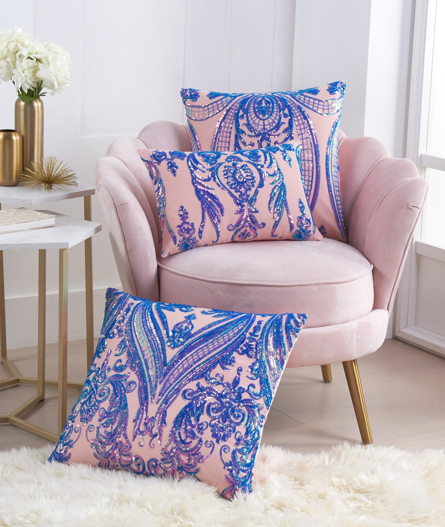 Ethereal Collection Sequin Throw Pillow Covers