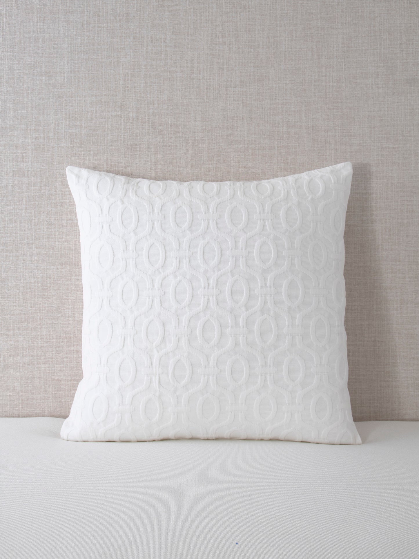 Off-White Textured Lattice Throw Pillow Covers - 20x20