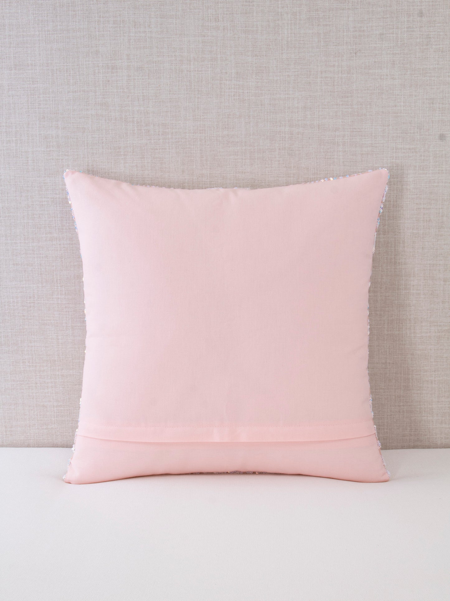 Angel Collection, Iridescent Pink Embroidered Sequin Decorative Throw Pillows by PacoRogiene HOME, Black Owned, Pink Sequin Throw Pillow, 20x20 Throw Pillow cover, Pink and blue Iridescent Sequin. 