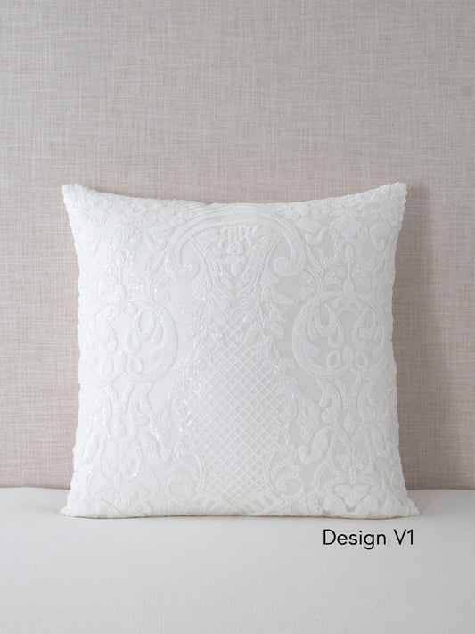 Bridal Collection Embroidered Sequin Throw Pillow Covers - 20x20