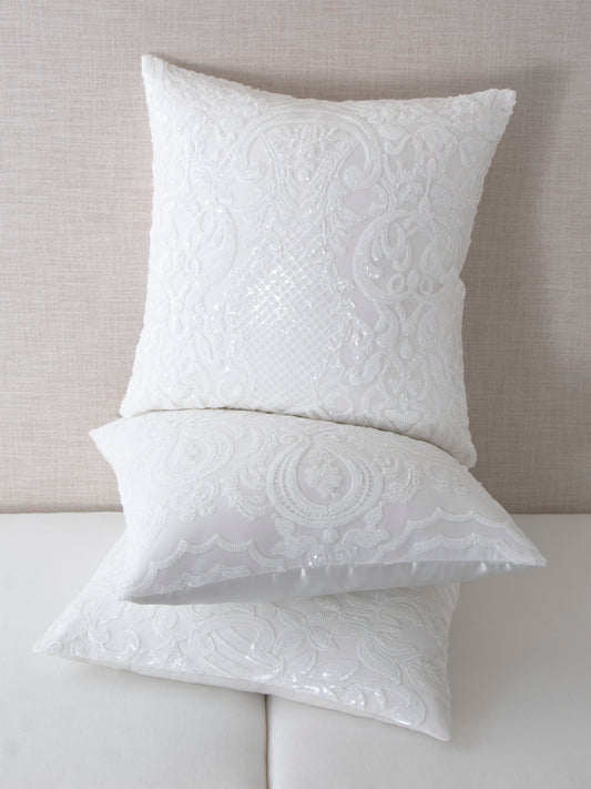 Bridal Collection Embroidered Sequin Throw Pillow Covers - 20x20