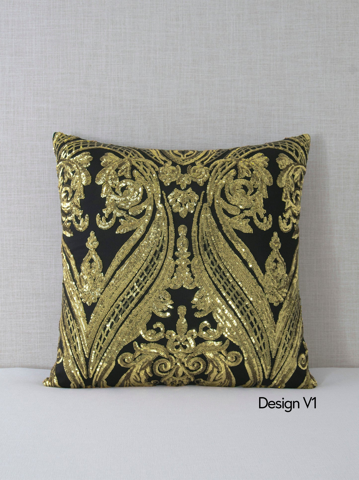 Santo Collection Sequin Throw Pillow Covers (Yellow Gold)