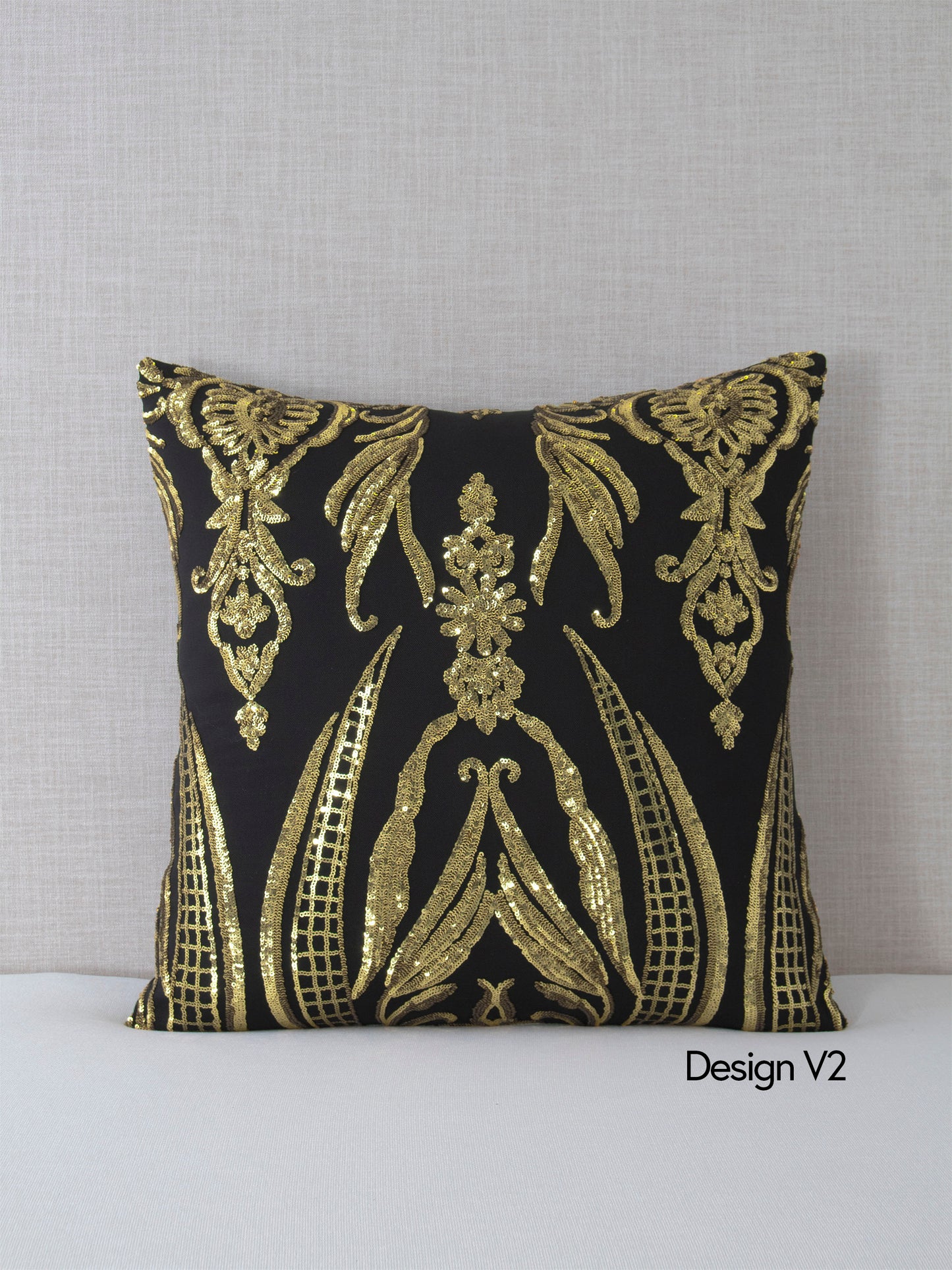 Santo Collection Sequin Throw Pillow Covers (Yellow Gold)